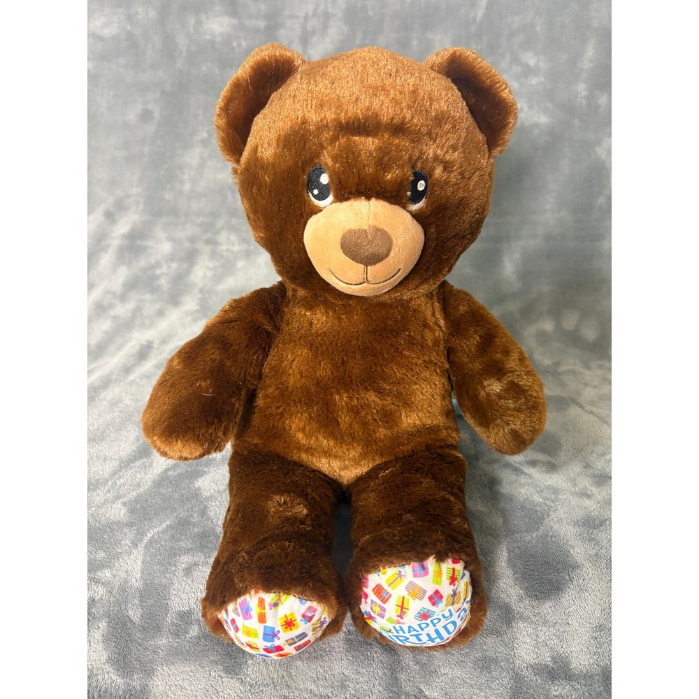Build-A-Bear Unisex Birthday Treat Bear Plush 16 Inch Brown Gift Pattern Paws